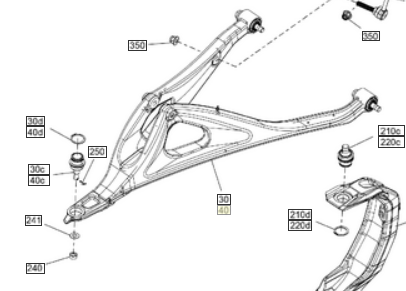 Can-Am OEM Maverick R RH Lower A-Arm, Deep Black - 715010169