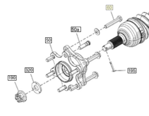 Can-Am Maverick R Hub-Knuckle Bolt M12 x 1.5 x 70mm