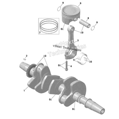 BRP '17-'19 Engine Block Components - Crankshaft & Pistons | Can-Am X3