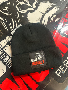 Dirt Monkey Performance Beanie-Black Knit with patch