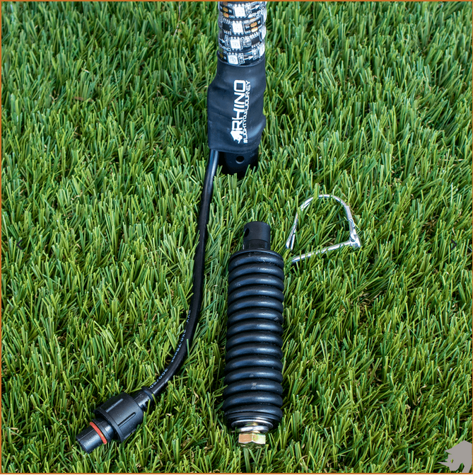 rhino whip light from dirt monkey spring close up 
