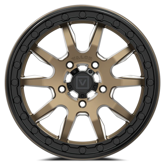 Valor V15 Beadlock UTV Wheel Beadlock Satin Bronze