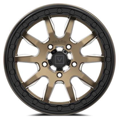 Valor V15 Beadlock UTV Wheel Beadlock Satin Bronze