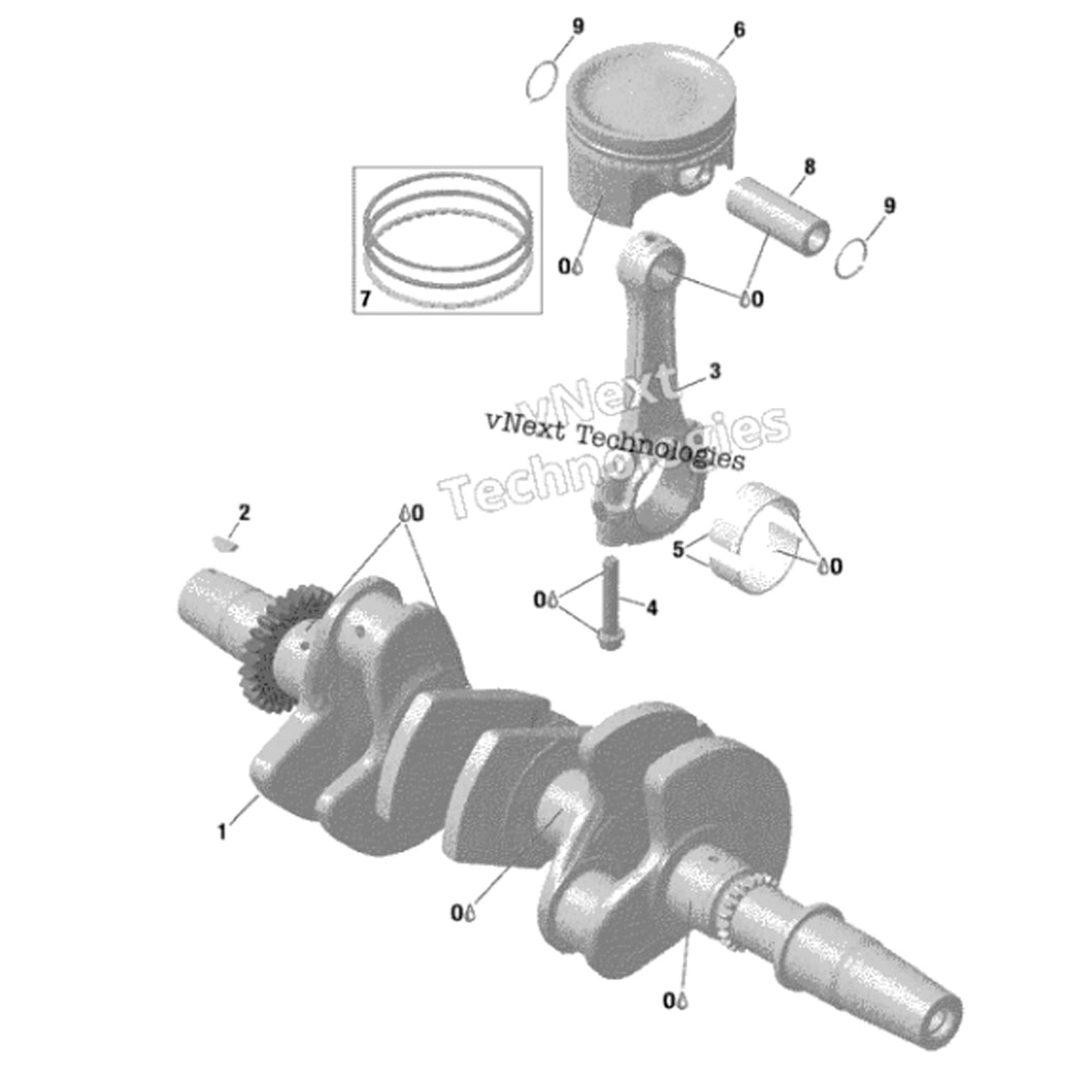 BRP '17-'19 Engine Block Components - Crankshaft & Pistons | Can-Am X3