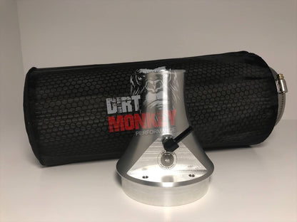 Close-up of Dirt Monkey Can Am X3 performance air filter kit featuring a high-flow air filter designed for enhanced engine performance. Kit includes durable components for optimal filtration and improved airflow, boosting vehicle power and efficiency. 